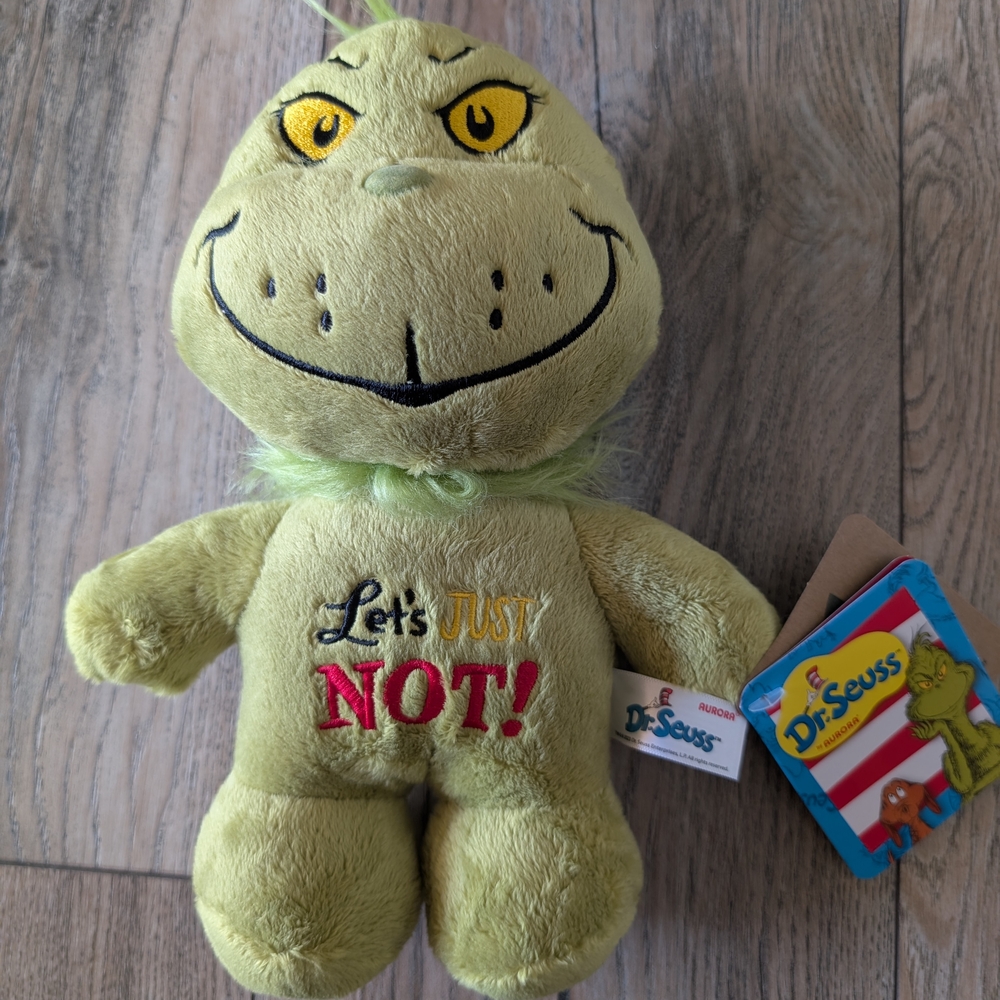AURORA Dr. Seuss Grinch Plush Toy Green New with Tags